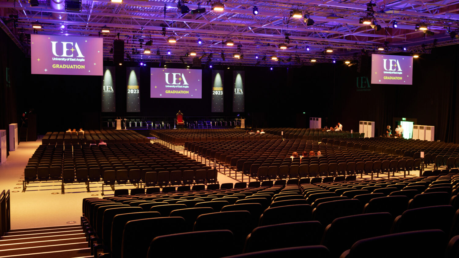 large tiered seating hire graduation ceremony