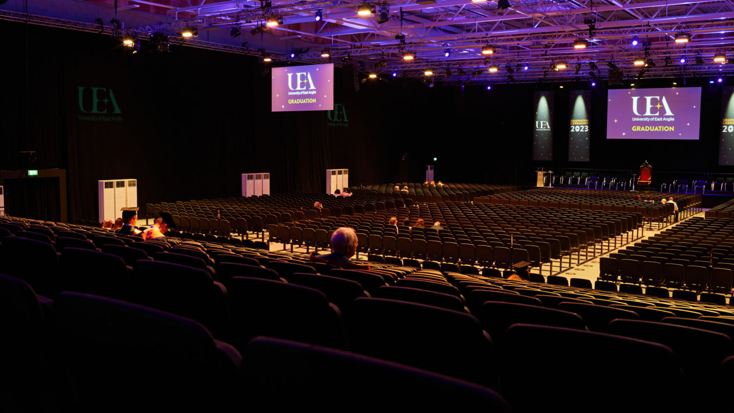 large tiered seating hire graduation ceremony