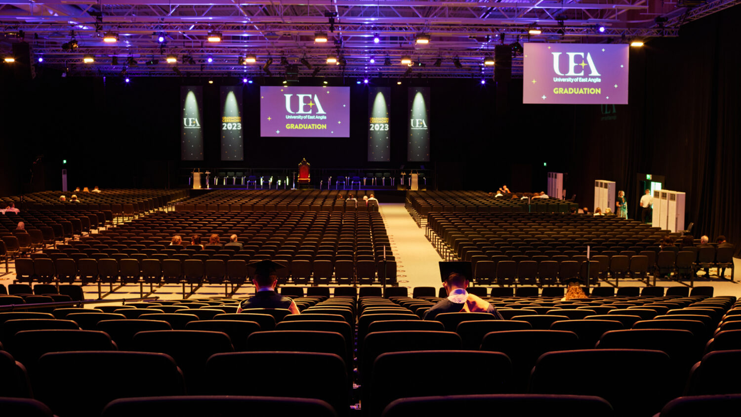 large tiered seating hire graduation ceremony