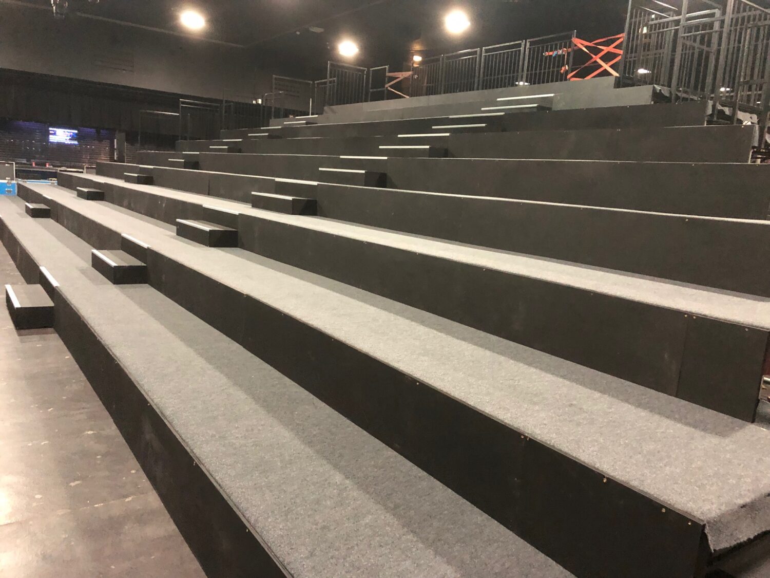 bench style tiered seating