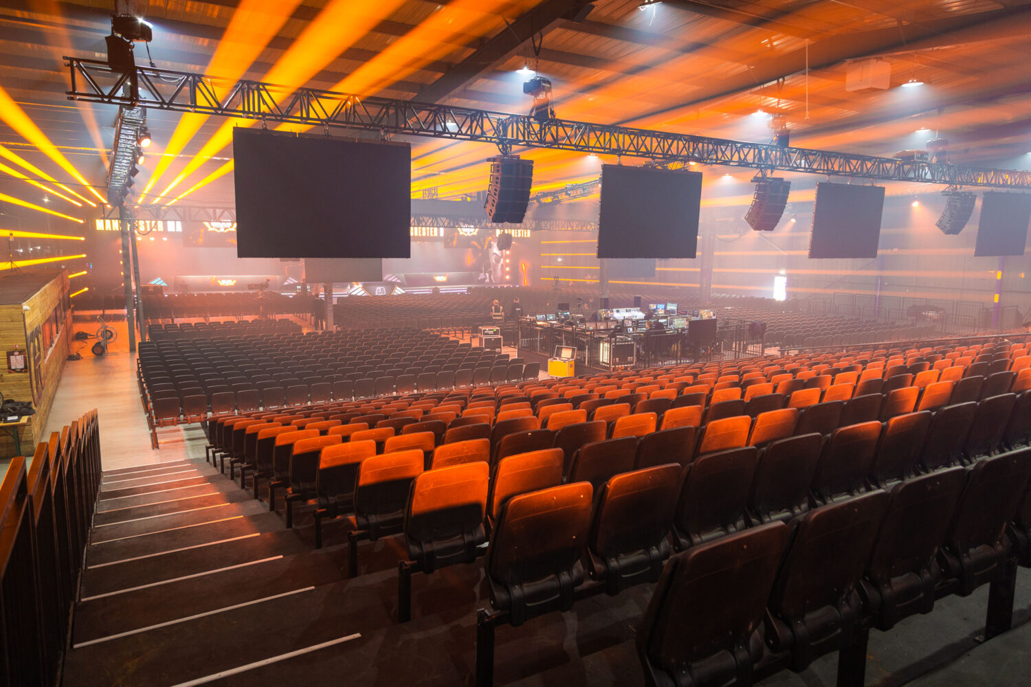 Manchester staging and seating structures