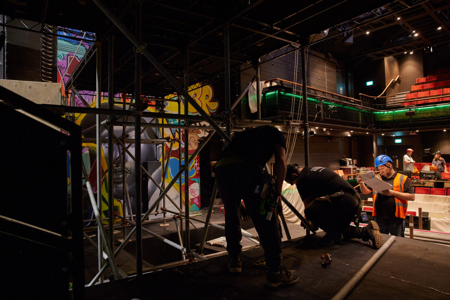 Steeldeck Rentals collaborative design for The Purists at The Kiln Theatre