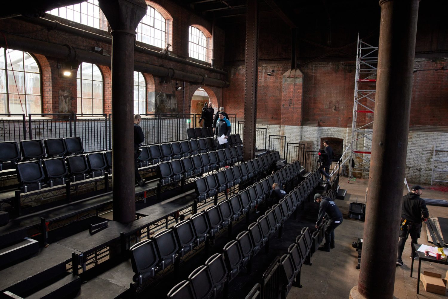 Steeldeck Rentals deliver a bespoke seating installation in Wapping Hydraulic Power Station