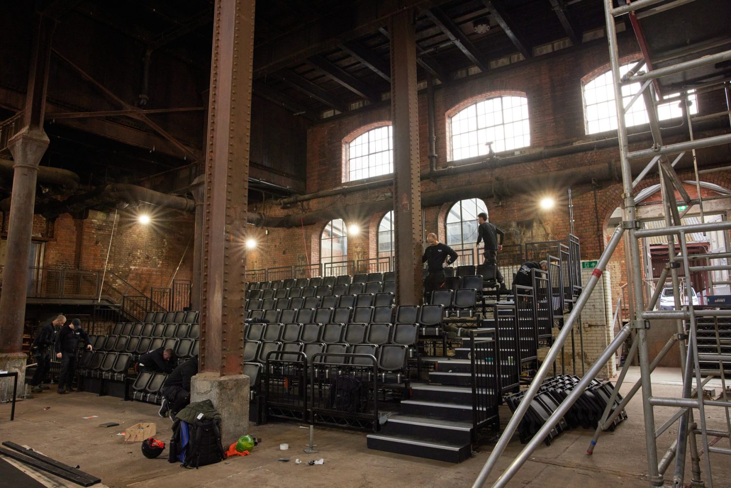 Steeldeck Rentals deliver a bespoke seating installation in Wapping Hydraulic Power Station