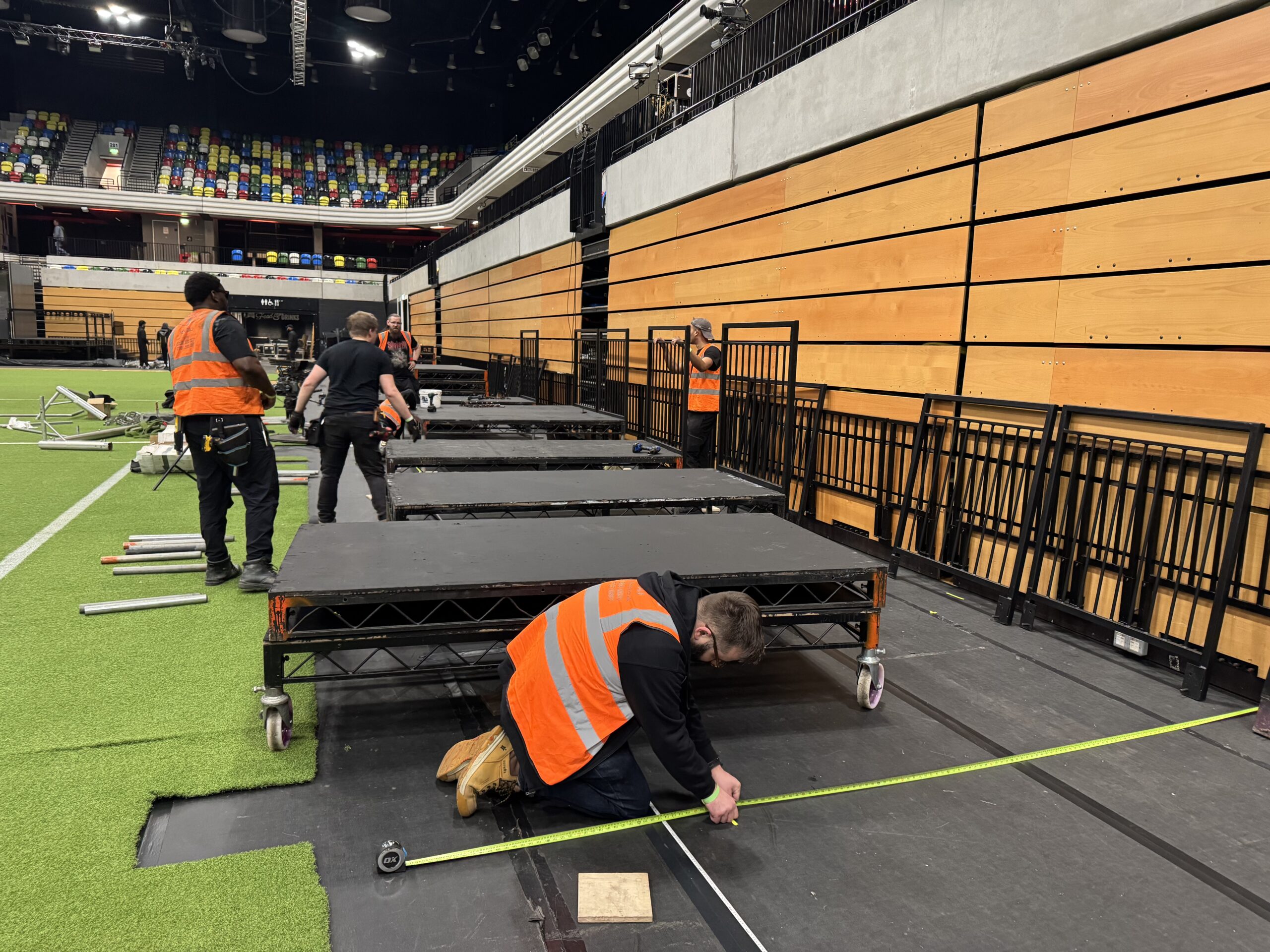 Steeldeck Rentals custom-built platform for sporting arena