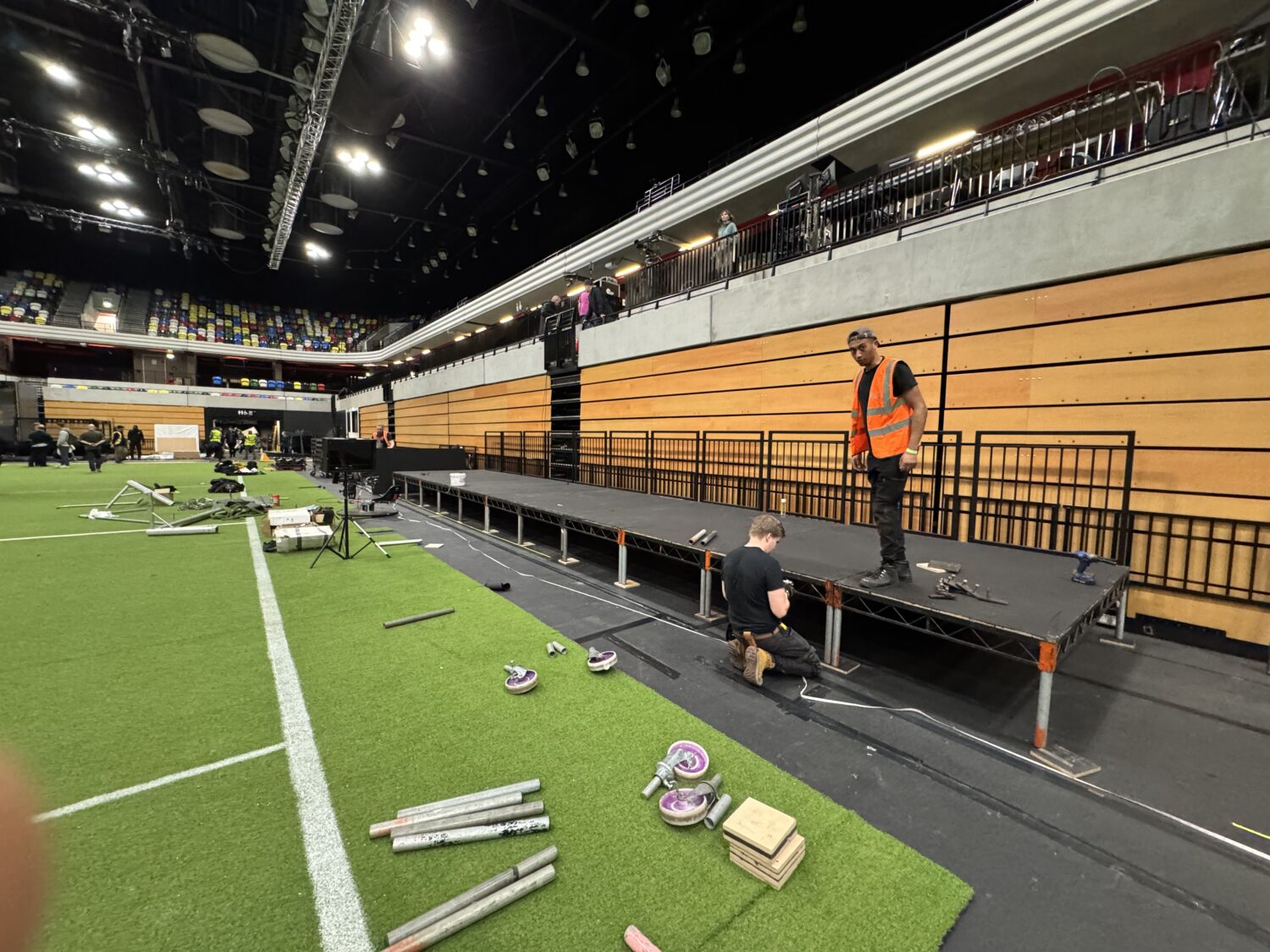 Steeldeck Rentals custom-built platform for sporting arena